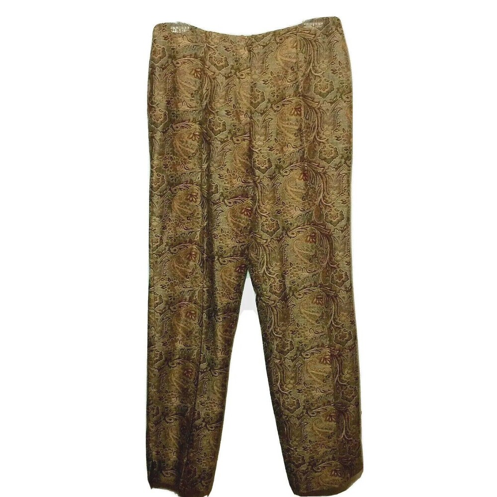 Randy Kemper Women Sz 6 Paisley Boot Cut Pants Boot Cut Multicolored Zip 29 Long